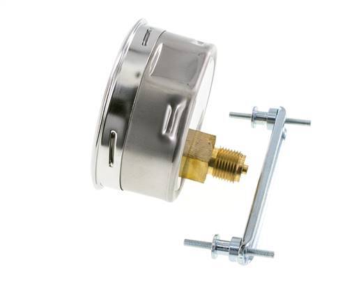 0..1.6 Bar (0..23 psi) Panel Mount Pressure Gauge Steel/Brass 100 mm Class 1.0 (Bracket)