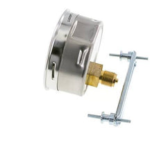 0..1.6 Bar (0..23 psi) Panel Mount Pressure Gauge Steel/Brass 100 mm Class 1.0 (Bracket)