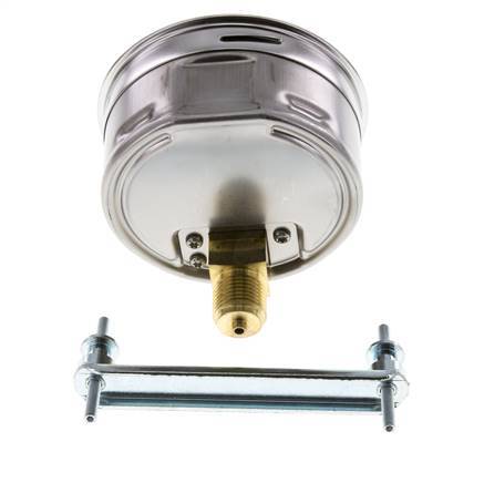 0..25 Bar (0..363 psi) Panel Mount Pressure Gauge Steel/Brass 100 mm Class 1.0 (Bracket)