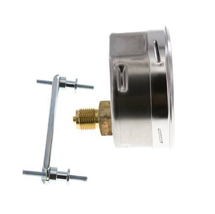 0..25 Bar (0..363 psi) Panel Mount Pressure Gauge Steel/Brass 100 mm Class 1.0 (Bracket)