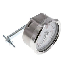 0..25 Bar (0..363 psi) Panel Mount Pressure Gauge Steel/Brass 100 mm Class 1.0 (Bracket)