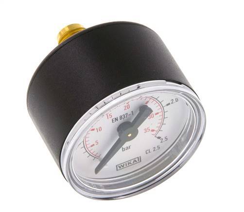 0..2.5 Bar (0..36 psi) Pressure Gauge Rear Plastic/Brass 40 mm Class 2.5