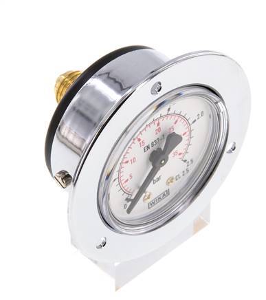 0..2.5 Bar (0..36 psi) Panel Mount Pressure Gauge Steel/Brass 50 mm Class 2.5 (Front Panel)