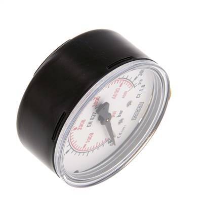 0..315 Bar (0..4569 psi) Pressure Gauge Below Steel/Brass 63 mm Class 1.6