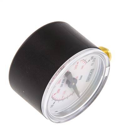 0..40 Bar (0..580 psi) Pressure Gauge Below Plastic/Brass 40 mm Class 2.5