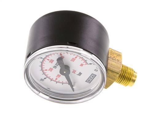 0..40 Bar (0..580 psi) Pressure Gauge Below Steel/Brass 40 mm Class 1.6