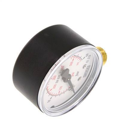 0..40 Bar (0..580 psi) Pressure Gauge Below Plastic/Brass 50 mm Class 2.5