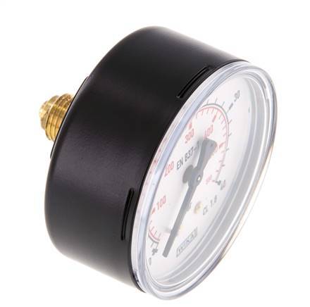 0..40 Bar (0..580 psi) Pressure Gauge Rear Steel/Brass 63 mm Class 1.6