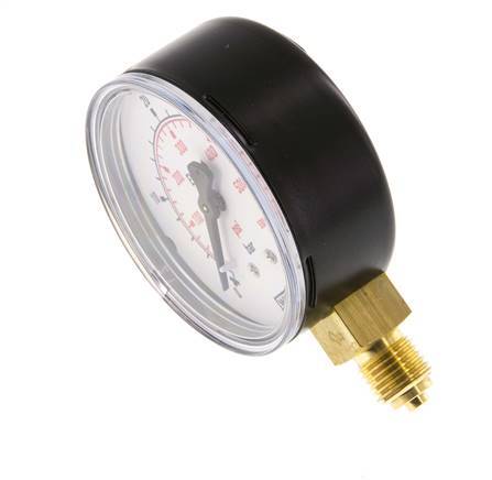 0..40 Bar (0..580 psi) Pressure Gauge Below Steel/Brass 63 mm Class 1.6