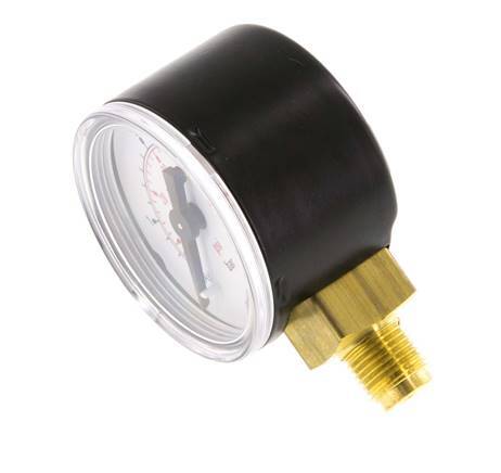 0..4 Bar (0..58 psi) Pressure Gauge Below Steel/Brass 40 mm Class 1.6