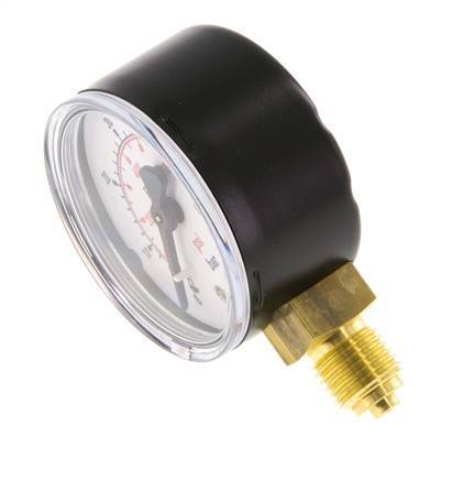 0..60 Bar (0..870 psi) Pressure Gauge Below Steel/Brass 50 mm Class 1.6