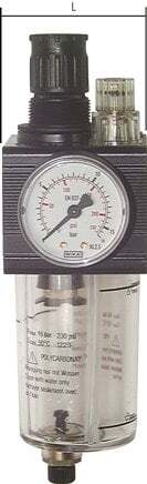 FRL G3/4'' 3400 l/min 0.5-6.0bar/7-87psi Auto Polycarbonate Combo 2