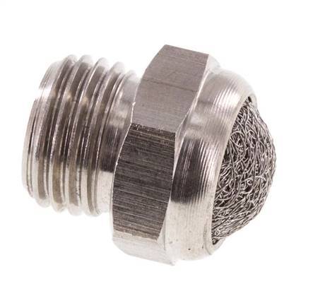 G1/4'' Stainless Steel Compact Pneumatic Muffler 1.4301 Wire Mesh