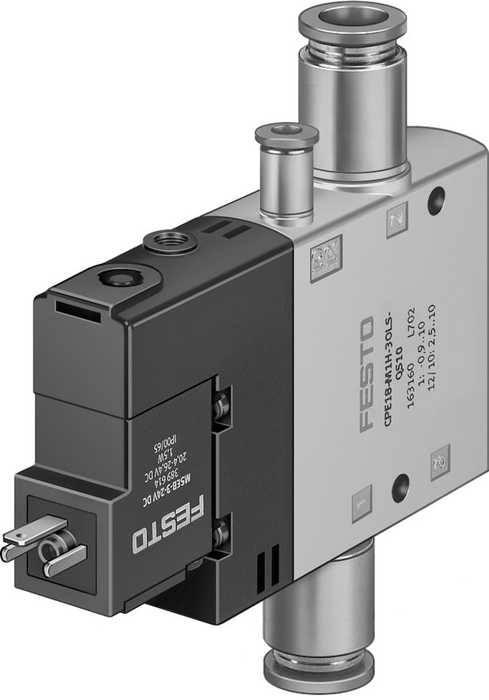 Festo 3/2 NC Monostable Air Solenoid Valve QS-10 1000l/min - 163805