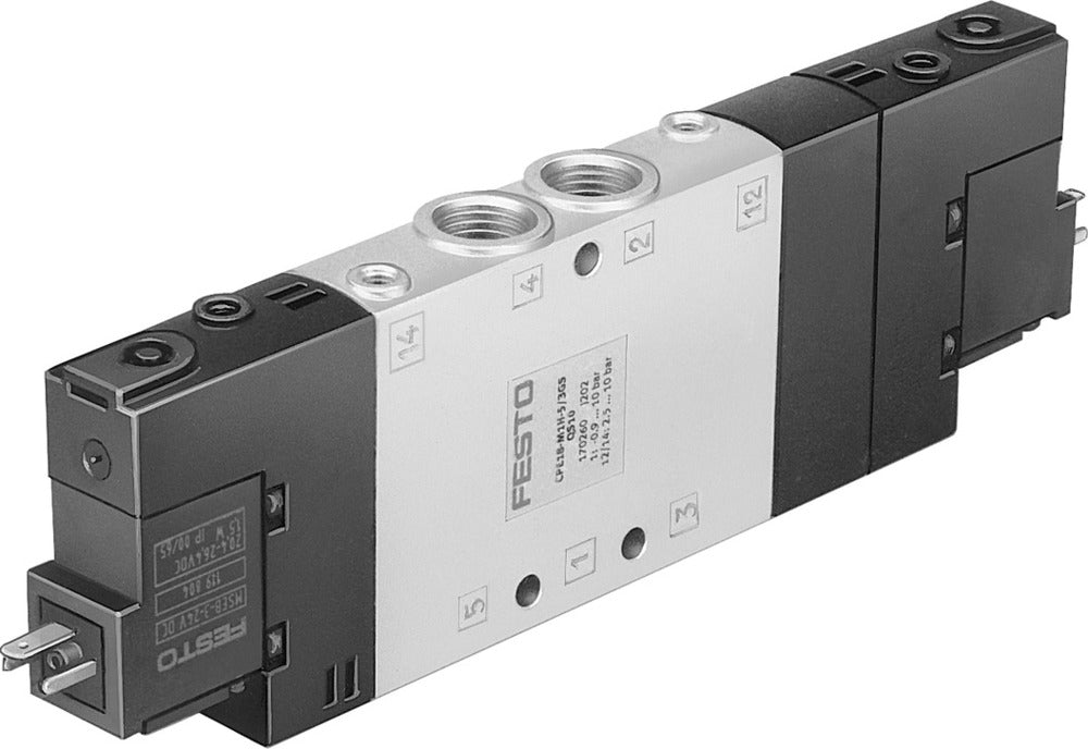 Festo 5/3 Pressurized Air Solenoid Valve G1/4 1300l/min - 170288