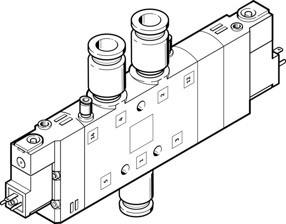 Festo 5/3 NC Air Solenoid Valve QS-12 1650l/min - 170278