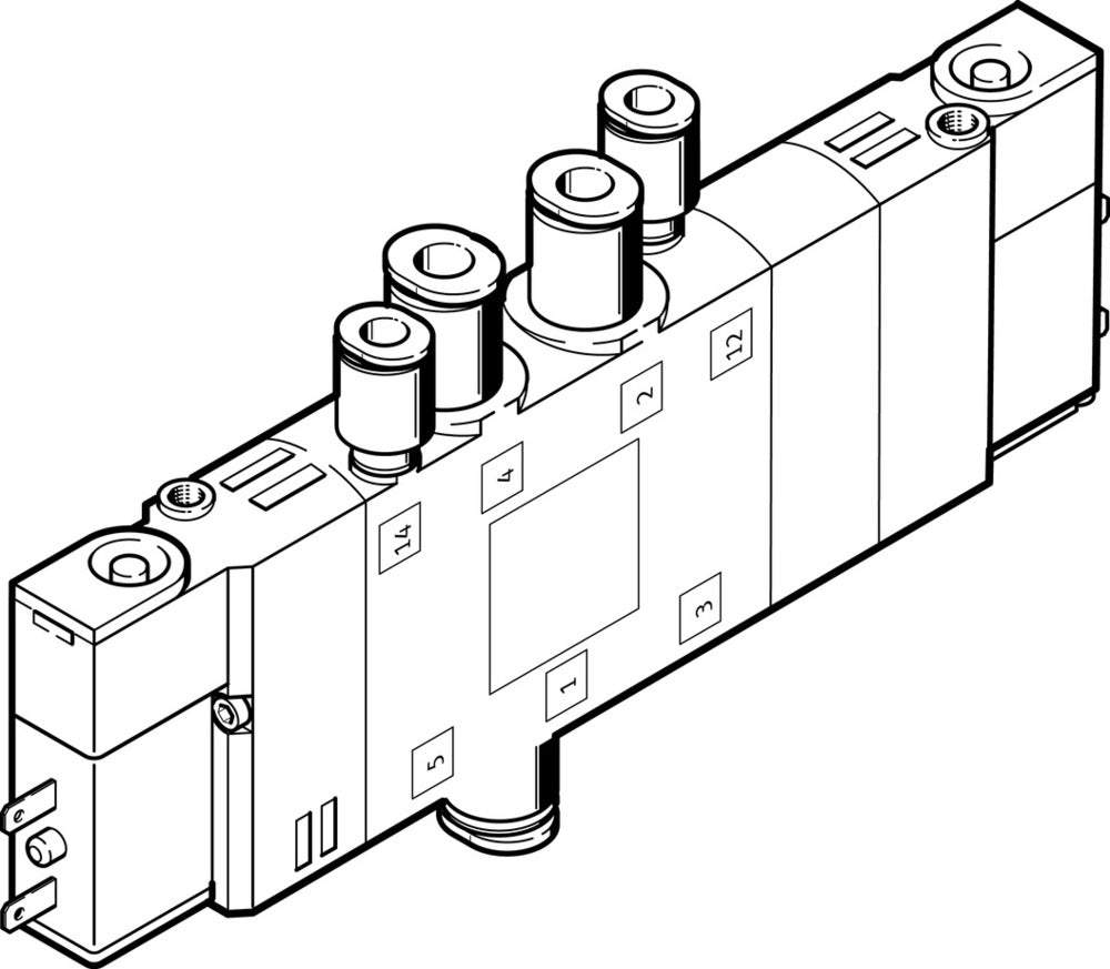 Festo 5/3 Exhausted Air Solenoid Valve QS-8 570l/min - 196902