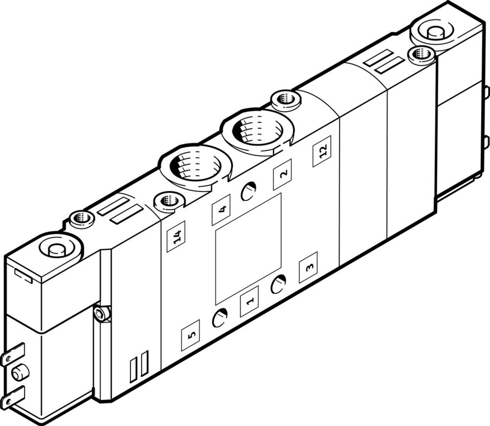 Festo 5/3 NC Air Solenoid Valve G1/8 750l/min - 196937