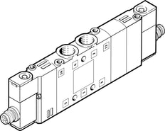 Festo 5/3 Pressurized Air Solenoid Valve G1/8 750l/min - 550245