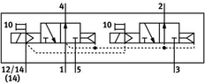 Festo 2x3/2 NO Monostable Air Solenoid Valve Size 18mm ISO 15407-1 Size 02 VDMA 24563 400l/min - 546775