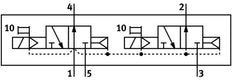 Festo 2x3/2 NO Monostable Air Solenoid Valve Size 26mm ISO 15407-1 900l/min - 534553
