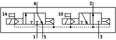 Festo 2x3/2 NO/NC Monostable Air Solenoid Valve Size 1 ISO 5599-1 G1/4 1100l/min - 561361