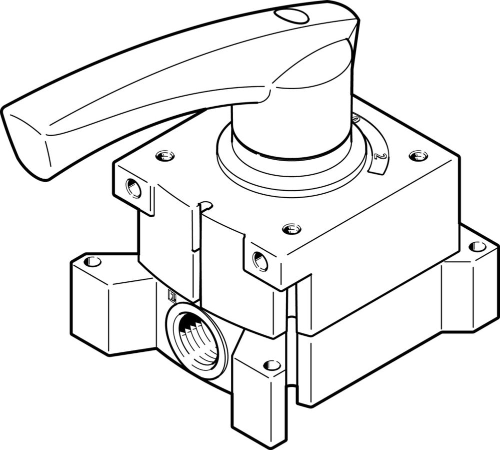 Festo 4/3 Exhausted Hand Lever Valve G1/2 3200l/min - 3192067