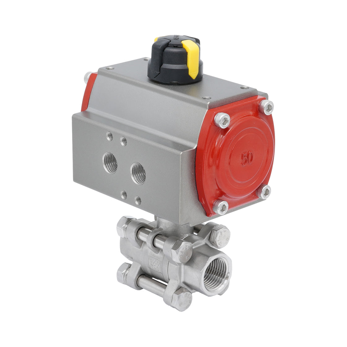 Rp 3'' 2-Way Pneumatic Stainless Steel Ball Valve Spring-opened