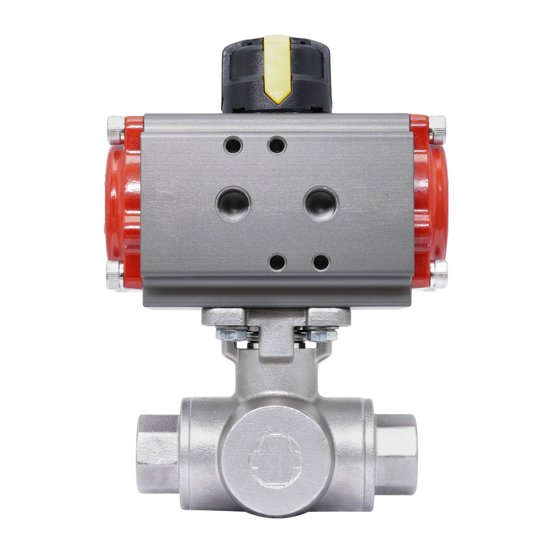 Rp 2'' T-Port 3-Way Pneumatic Stainless Steel Ball Valve Double-acting
