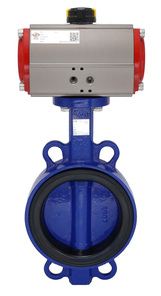 Pneumatic Butterfly Valve DN150 (6 inch) Wafer Cast Iron Stainless Steel EPDM Spring Closing