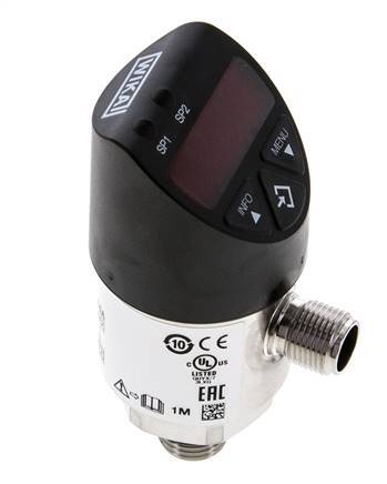 0 to 1.6bar Stainless Steel Wika Electronic Pressure Switch G1/4'' 1VDC 4-pin M12 Connector