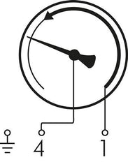 Contact Pressure Gauge NO 0..400bar (5802psi) Stainless Steel/Brass 100mm Class 1 Below Connection