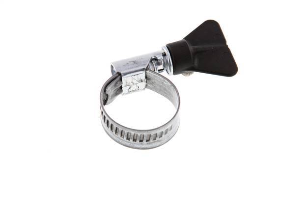16 - 27 mm Hose Clamp with a Galvanised Steel 12 mm band With Butterfly Handle - Norma [5 Pieces]