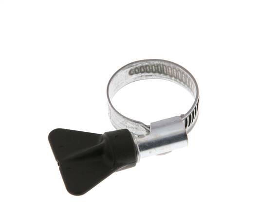 16 - 27 mm Hose Clamp with a Galvanised Steel 9 mm band With Butterfly Handle - Norma [5 Pieces]
