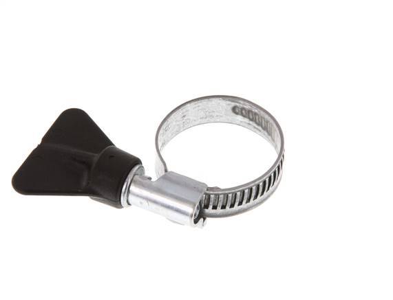16 - 27 mm Hose Clamp with a Galvanised Steel 9 mm band With Butterfly Handle - Norma [5 Pieces]