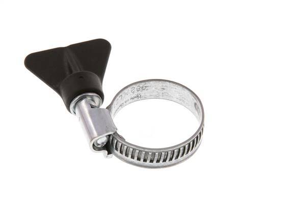 16 - 27 mm Hose Clamp with a Galvanised Steel 9 mm band With Butterfly Handle - Norma [5 Pieces]