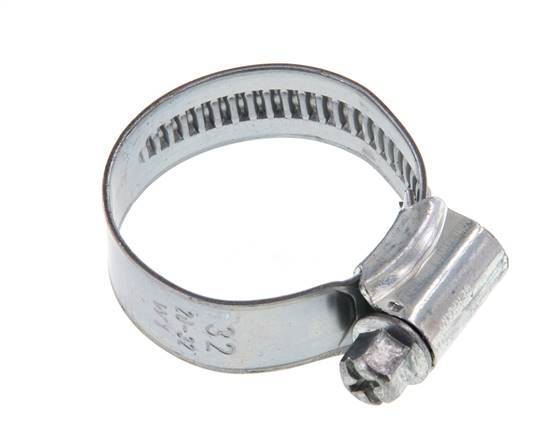 20 - 32 mm Hose Clamp with a Galvanised Steel 12 mm band - Ideal [5 Pieces]