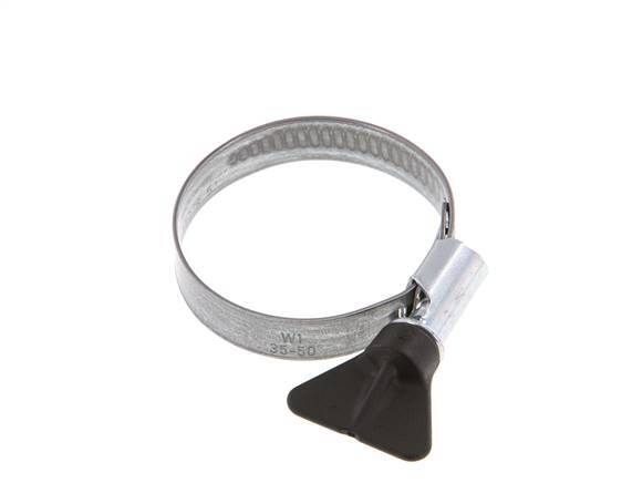 35 - 50 mm Hose Clamp with a Galvanised Steel 12 mm band With Butterfly Handle - Norma [5 Pieces]