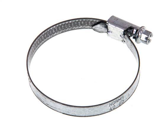 40 - 60 mm Hose Clamp with a Galvanised Steel 9 mm band - Norma [10 Pieces]