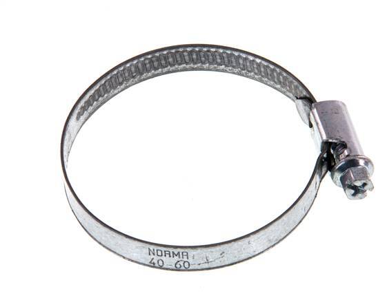 40 - 60 mm Hose Clamp with a Galvanised Steel 9 mm band - Norma [10 Pieces]