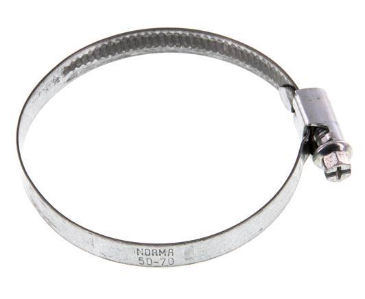50 - 70 mm Hose Clamp with a Galvanised Steel 9 mm band - Norma [10 Pieces]