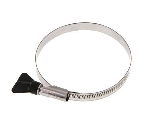 80 - 100 mm Hose Clamp with a Stainless Steel 304 12 mm band With Butterfly Handle - Norma