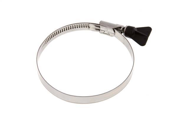 80 - 100 mm Hose Clamp with a Stainless Steel 304 12 mm band With Butterfly Handle - Norma