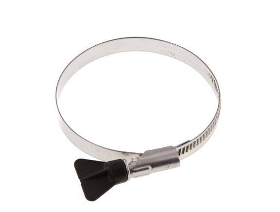 70 - 90 mm Hose Clamp with a Stainless Steel 304 12 mm band With Butterfly Handle - Norma