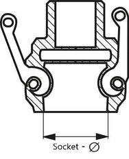 Camlock DN 32 (1 1/4'') Brass Coupling End Cap Type DC MIL-C-27487