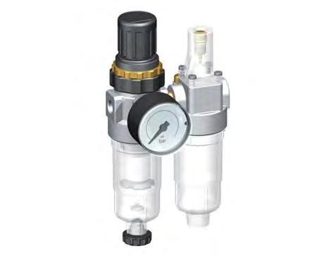 FRL 2-Part G1/4'' 350 l/min 0.5-6.0bar/7-87psi Auto Polycarbonate Standard 0