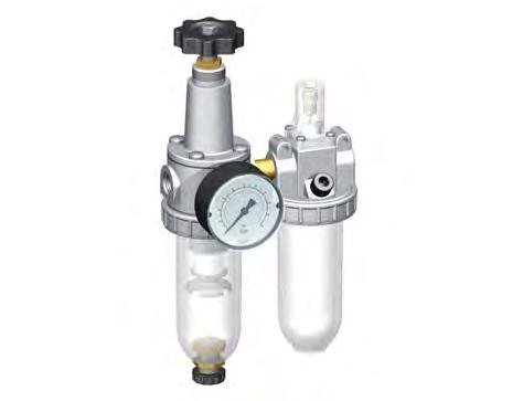FRL 2-Part G1/4'' 600 l/min 0.5-10.0bar/7-145psi Semi-Auto Protective Cage Polycarbonate Standard 1