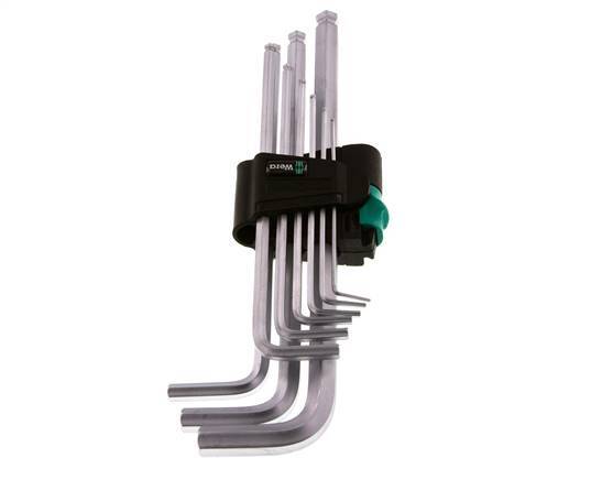 Wera 9-Piece 1.5 To 10mm Hexagonal Allen Key Set Long With Ball Head