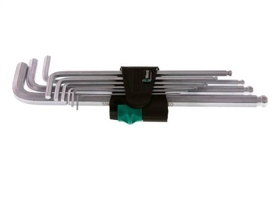 Wera 9-Piece 1.5 To 10mm Hexagonal Allen Key Set Long With Ball Head