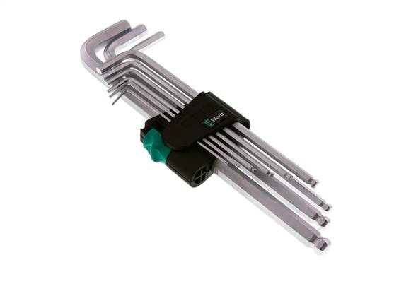 Wera 9-Piece 1.5 To 10mm Hexagonal Allen Key Set Long With Ball Head